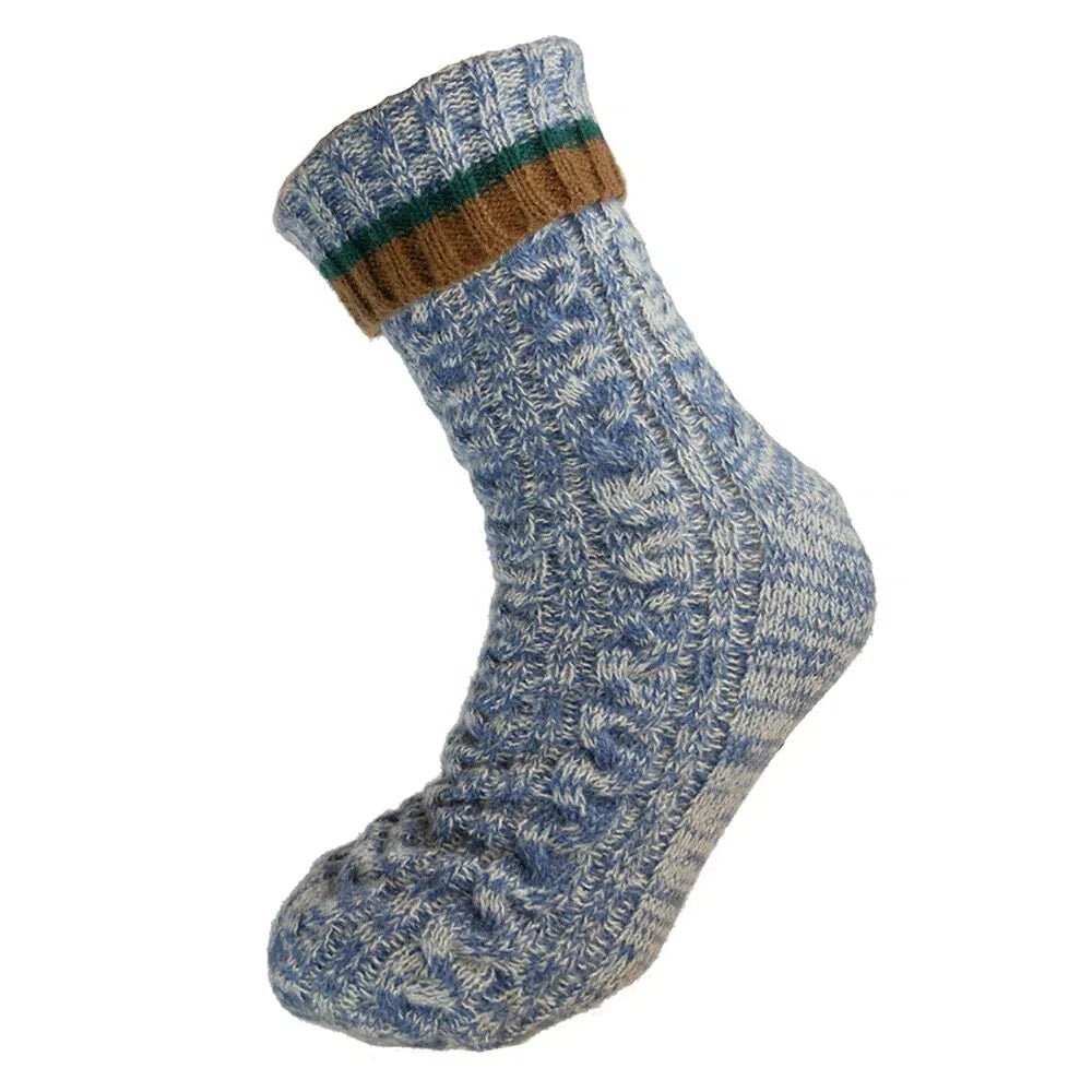 Soft Misty Blue Linen Knit Socks