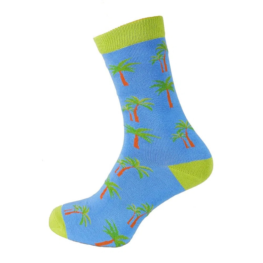 Vibrant Palm Tree Patterned Socks